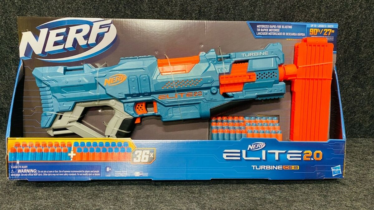 Nerf elite 2.0 turbine cs-18 et flechettes nerf elite officielles