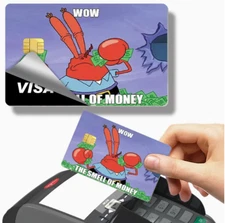 The Smell Of Money Mr. Krabs Credit Card Sticker Decal Skin Cover