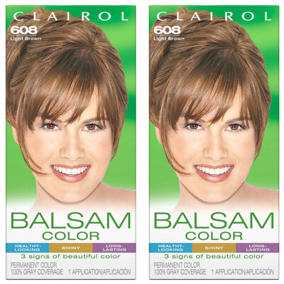Pack of (2) New Clairol Balsam Permanent Hair Color, 608 Light Brown