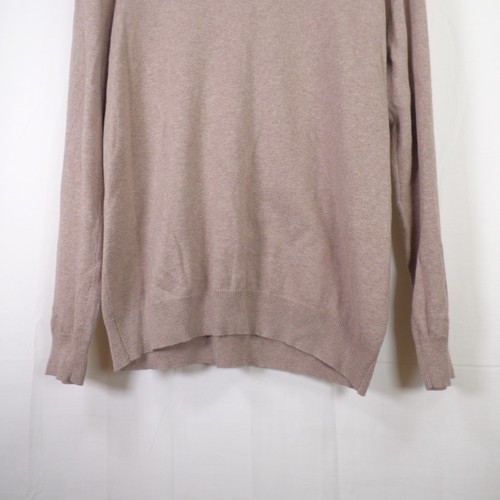 Jeff Banks V-Neck Jumper Mens Medium Cotton Cashmere Silk Fine Knit Beige - Picture 3 of 7