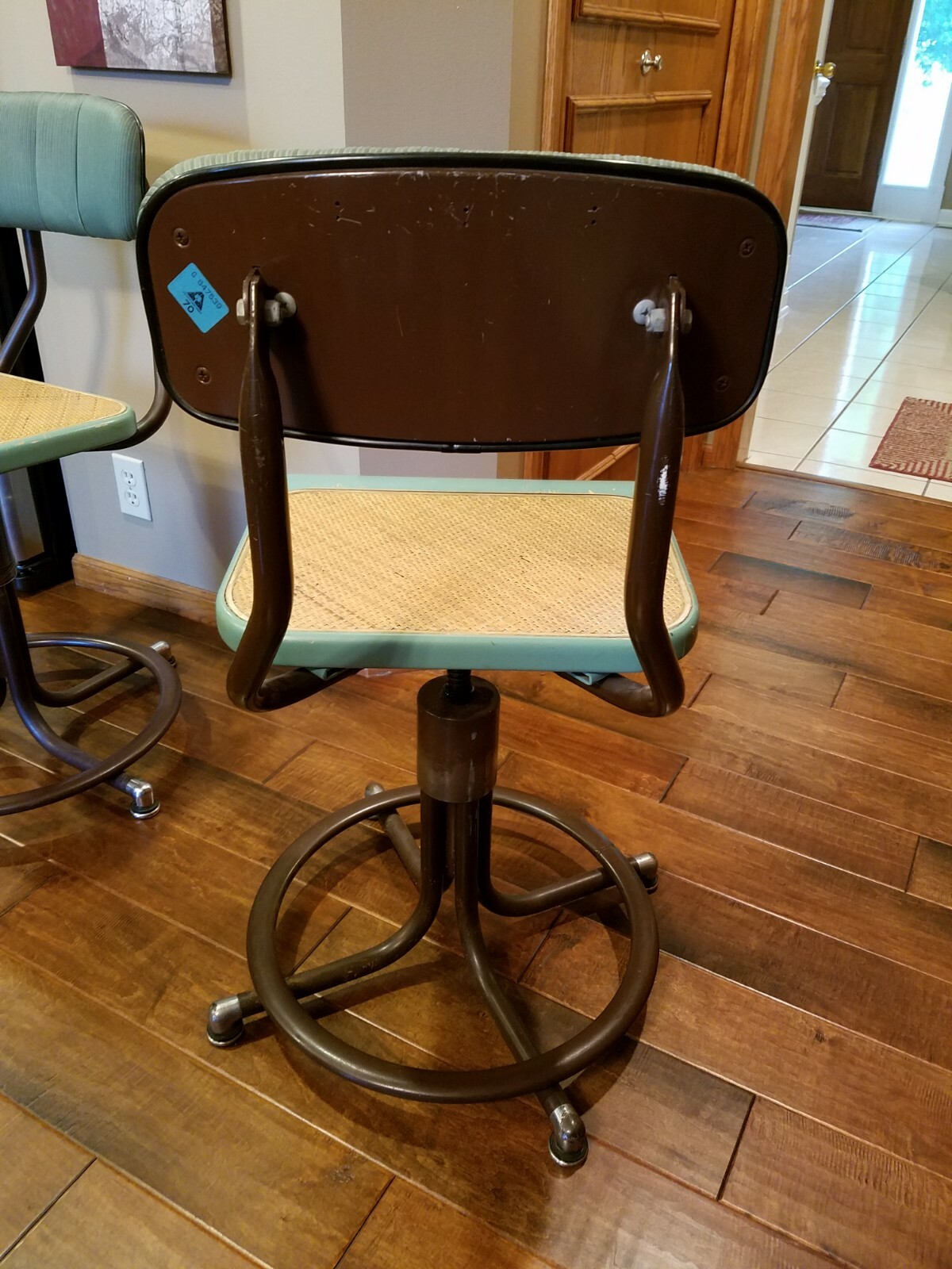 Vintage Western Electric Telephone Operators Chair Stool Cane & Wood