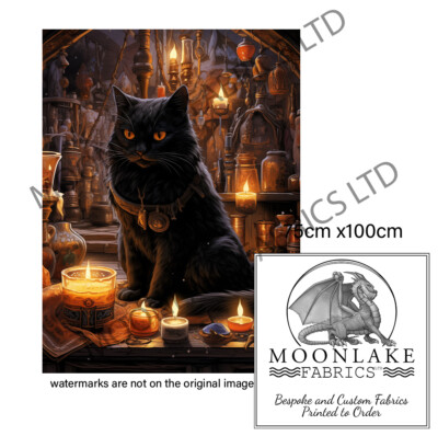 Katze ''Tengu'' The Mages Cat 75x100cm Polyester oder Baumwolle Bastelstoff Platten
