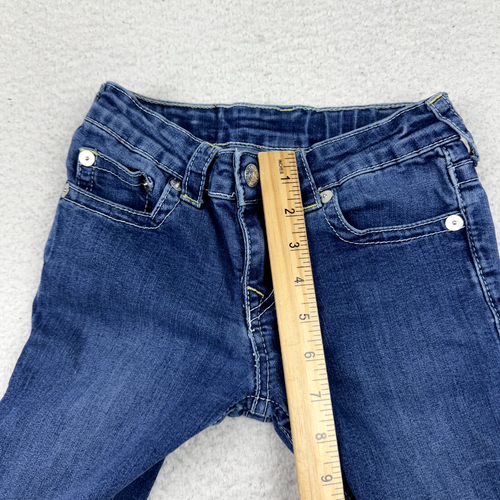 True Religion Jeans Kids Size 7 Blue Denim Straight Leg Stretch 5 Pockets Casual - Picture 15 of 17