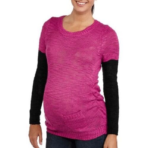  Planet Motherhood Maternity 3/4 Sleeve Chunky Sweater with Contrast Arm NWT  - Picture 1 of 1