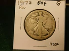 1917 S Rev   Walking Liberty Half    Item # 11850