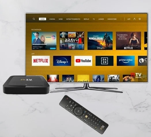 TIM VISION DECODER DIGITALE TERRESTRE DVB-T2 BOX ANDROID TV SMART TV CASA - Immagine 2 di 4