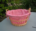 Dunelm Oval Basket Lined with Gingham Red & White Check