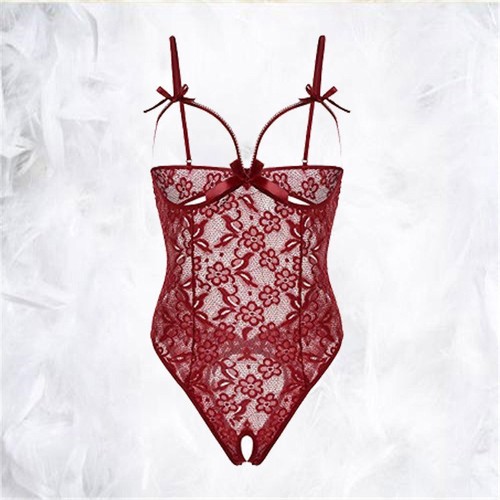 Women Ladies Sexy Lingerie Lace Babydoll Open Bra Crotchless Underwear Nightwear - Picture 2 of 14