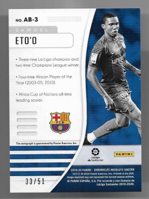 シングルカード Panini Select Soccer Samuel Etoo Auto シングルカード Panini Select Soccer Samuel Etoo Auto 2019-20