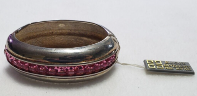 Givenchy Vintage Bangle Bracelet Silver Metal with Pink  display picture 1