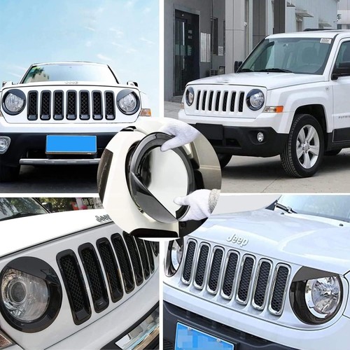 2X Front Angry Eyes Style Light Headlight Trim Cover For Jeep Patriot 2011-2017 - 第 2/13 張圖片
