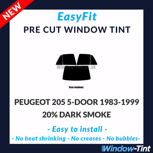 EasyFit Static Pre Cut Window Tint For Peugeot 205 5-door 83-99 - 20% Dark Rear - Picture 1 of 3