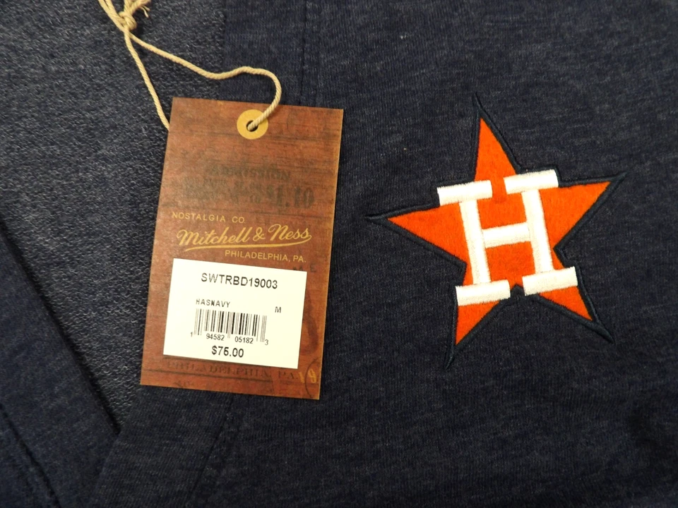 NWT MITCHELL & NESS MLB HOUSTON ASTROS NAVY BLUE CARDIGAN SWEATER SIZE M - Image 2 of 4