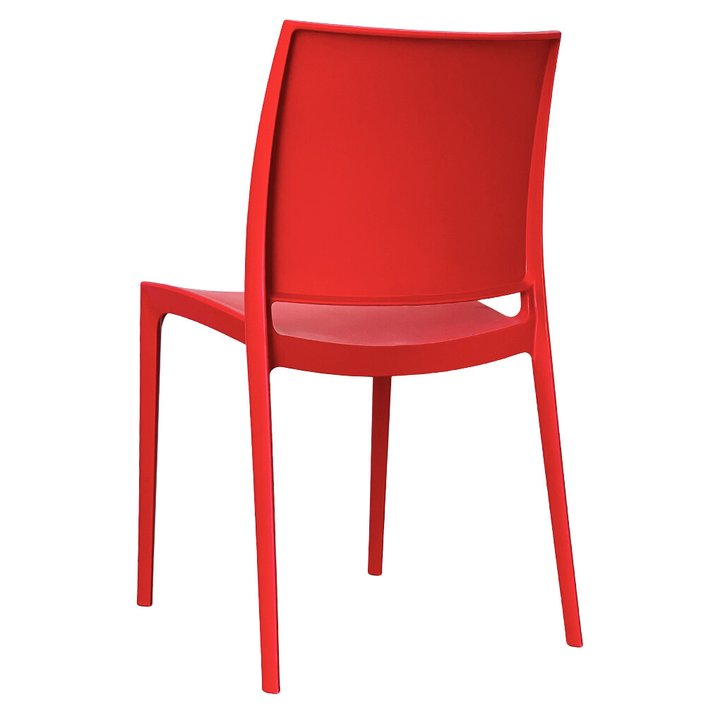 Sedia da sala da pranzo Altea in plastica colore rosso modello