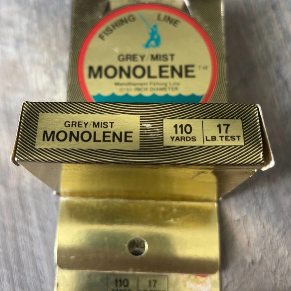 Antigo. Lote de 4 novas linhas de pesca cinza/névoa MONOLENO 0151 polegadas diâmetro 17 lb teste 110 jardas - Imagem 4 de 4