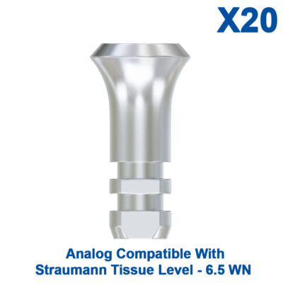 20x Dental Stainless Steel Compatible Analog For Straumann Tissue Level - 6.5 WN