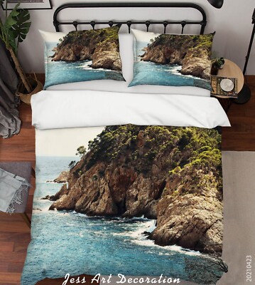 3D Sea Mountain Landscape Quilt Cover Set Bedding Sets Pillowcases Queen