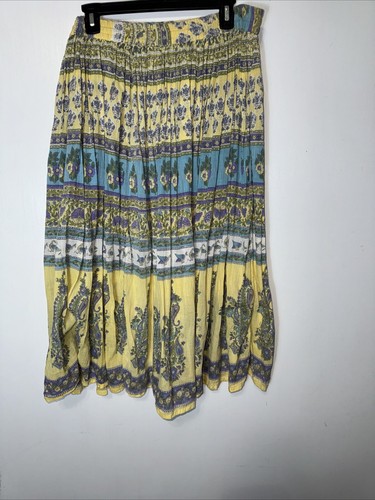 1970's La Cera Hippie Broomstick Skirt Cottagecore Petite Medium - Picture 6 of 7