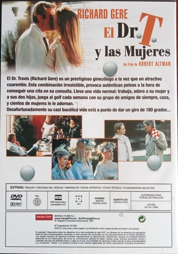EL DR T Y LAS MUJERES-R GERE DVD PAL 2 COLOR 126'+EXTRA ESP+ENG NUEVO-PRECINTADO - Imagen 2 de 2