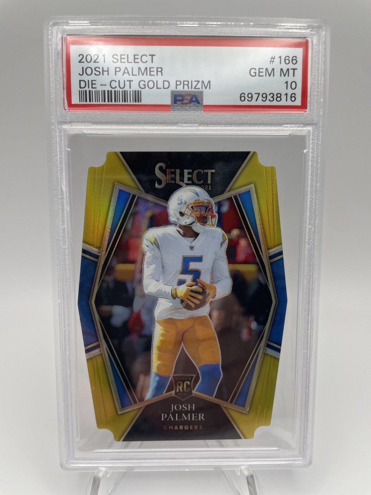 2021 Select Premier Level Josh Palmer RC Gold Prizm Die Cut /10 🔥POP 1 PSA 10