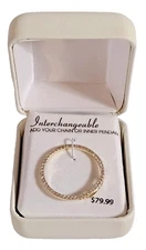 Interchangeable Pendant Gold over Sterling Silver White Sapphire Circle