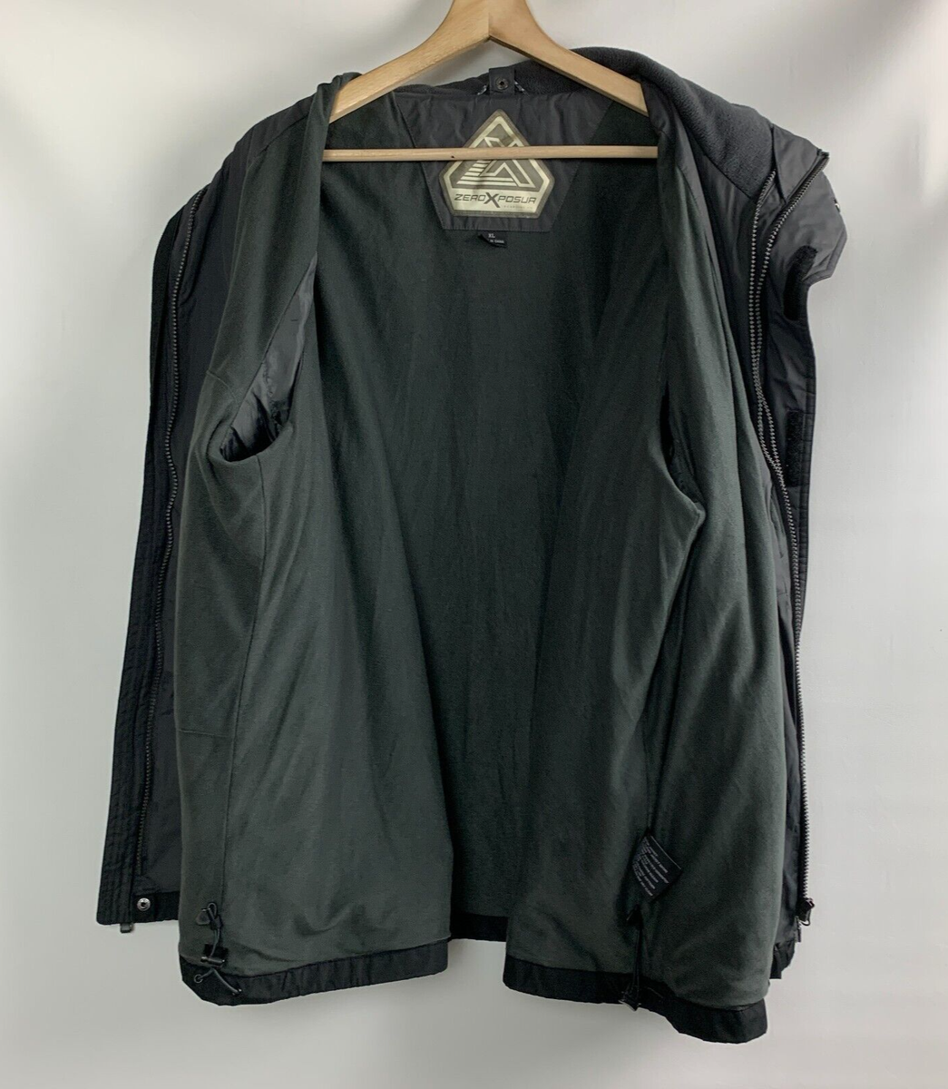 ZeroXposur Jacket Gray/Black Stand Collar Double Zip Snaps ZeroXposur Jacket Gray/Black Stand Collar Double Zip Snaps