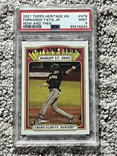 PSA 9 MINT BASEBALL CARD 2021 TOPPS HERITAGE HIGH # FERNANDO TATIS NOW AND THEN
