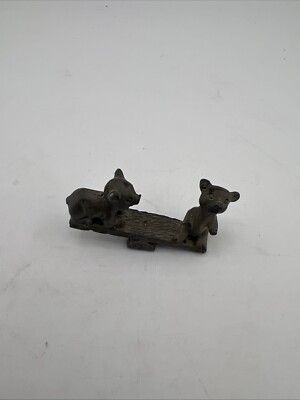 Vintage Spoontiques Pewter Pigs On A Teeter Totter Figurine