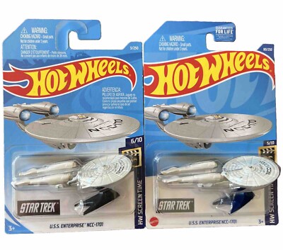 Set of 2x Hot Wheels Star Trek Lot USS Enterprise NCC-1701 