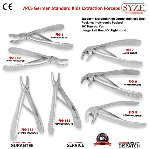 Alicates dentales de raíz inferior - superior fórceps de extracción aptos para niños - Imagen 19 de 27