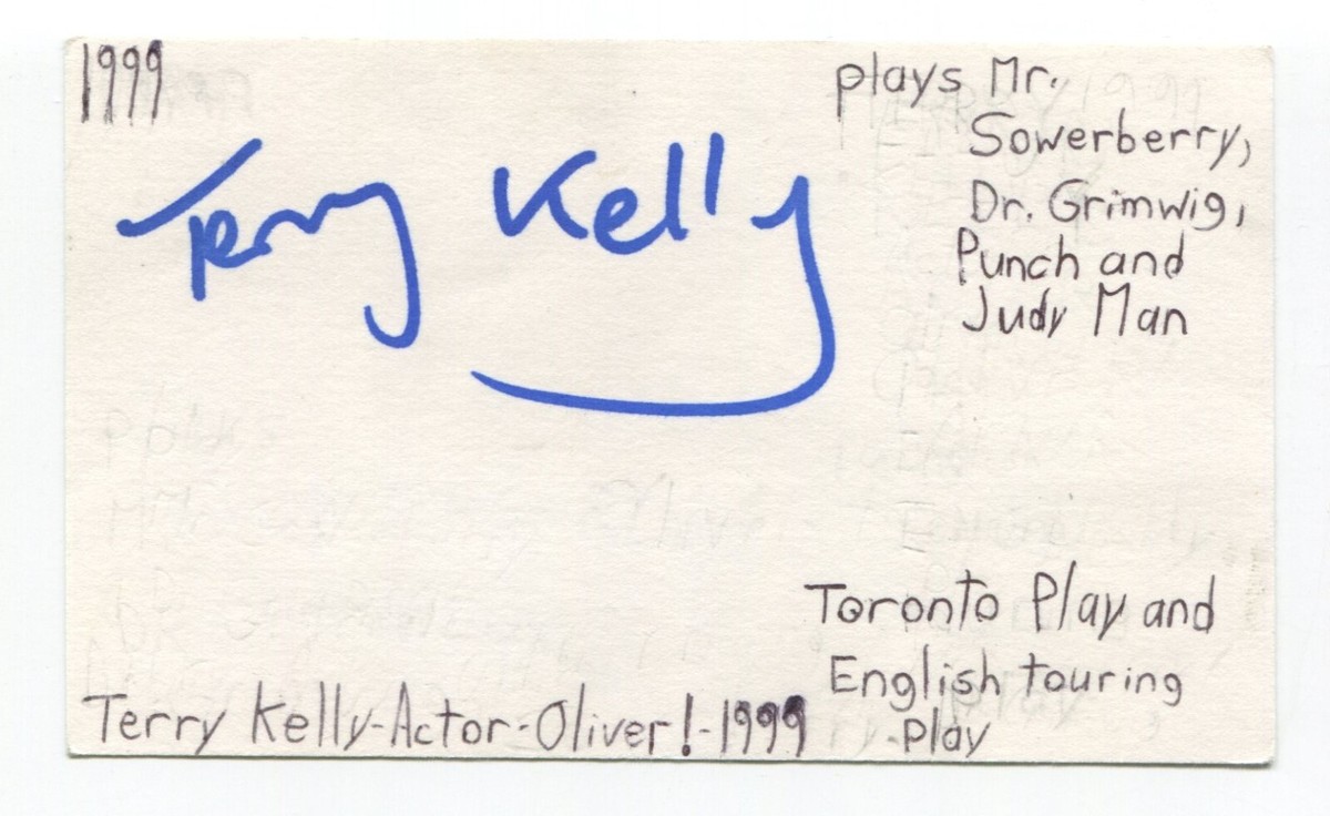 Terence Kelly Signed Index Card Autographed Actor Diary Of A Wimpy