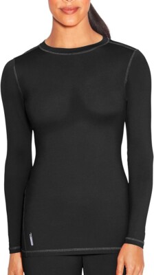 NWT Champion Duofold Women's Flex Weight Thermal Shirt Black Size