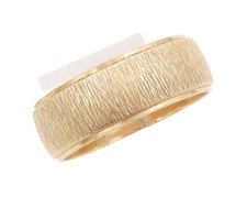 14K GOLD Vintage Ring Minimalist Tree Trunk Effect Etched Solid Ring Sz 10 GR860