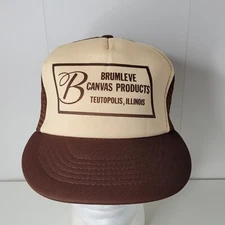 Vintage Brumleve Canvas Products Teutopolis Illinois Trucker Hat SnapBack Cap