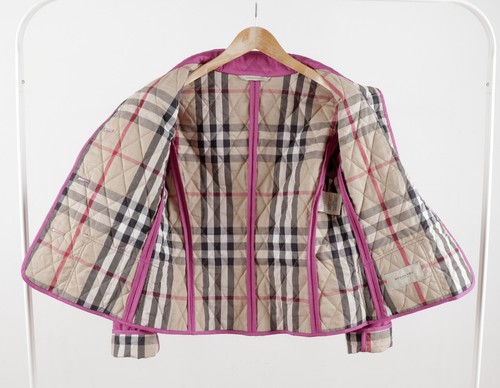 Women's Burberry London Pink Quilted Jacket Nova Check Size S - Picture 8 of 19
