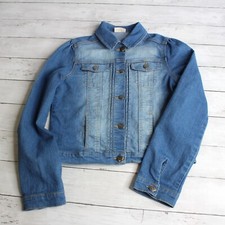 Crazy 8 Girl's Denim Blue Jean Jacket Youth Size 14 XL Long Sleeve Button Front