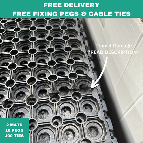 2x Rubber Grass Mats 23mm 1.5m x 1m Pegs & Ties Included (Transit