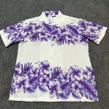 Kalena Fashions of Hawaii Shirt Mens Medium Floral Button Up Collar Short Sleeve