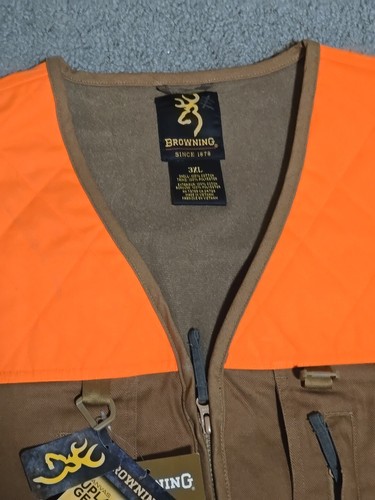 Browning Upland Game Bird Hunting Vest Mens Size XXXL 3XL Pheasants Forever New - Picture 3 of 4