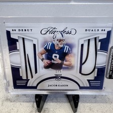 2021 Panini Flawless Debut Duals Jacob Eason 1/5 Dual Patch Rookie RC DPR Colts