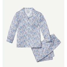 Petite Plume Kids Fleur D'Azur Floral Pajama Set Blue Purple Cotton Size 10 NEW
