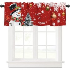 Christmas Valance Curtain 54"W x 18"L Pack of 1 Christmas Valance Curtain-1