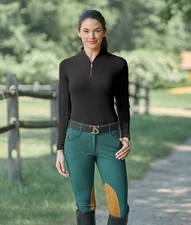 The Tailored Sportsman Ice Fill Long Sleeve Quarter Gold Zip Pullover Riding S