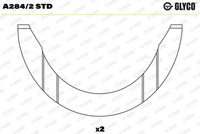 Glyco A284/2 STD Distanzscheibe, Kurbelwelle FüR Hyundai Mitsubishi