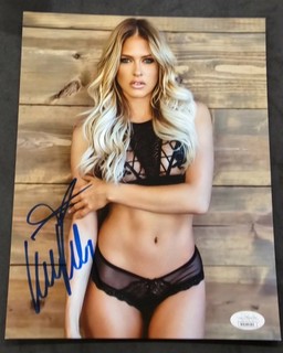 KELLY KELLY Signed 8x10 METALLIC SEXY Photo BARBIE BLANK WWE Autograph JSA COA