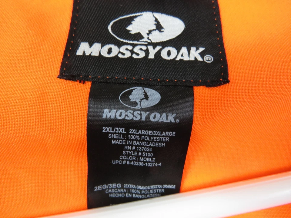 Mossy Oak Orange Hunting Vest Size 2XL-3XL Deer Upland saftey - Image 4 of 4