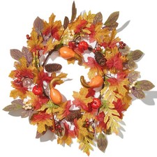 Vicrol 20" Harvest Fall Wreaths for Front Door - Fall Wreath with Pumpkins Pi...