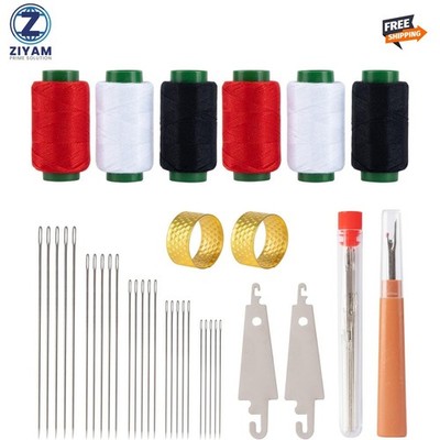 Big Eye Steel Needles Set, Stainless Steel Sewing Needle Kit US