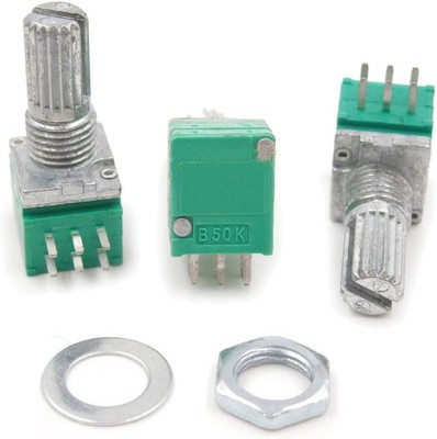 10pcs Double-Joint 6 Pin B50K Potentiometer Nut Audio Amp 09