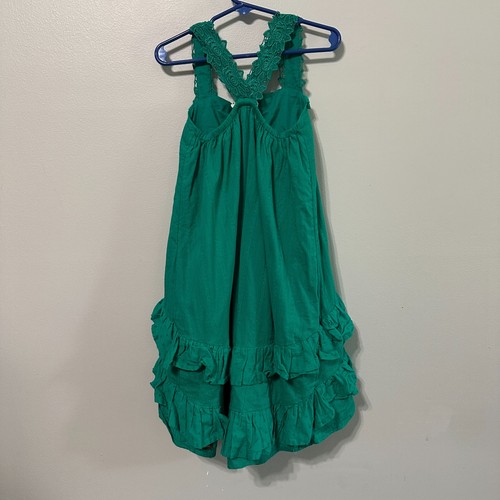 Matilda Jane Girls Size 4 Seriously Sweet High Low Sleeveless Green Dress - Picture 3 of 3